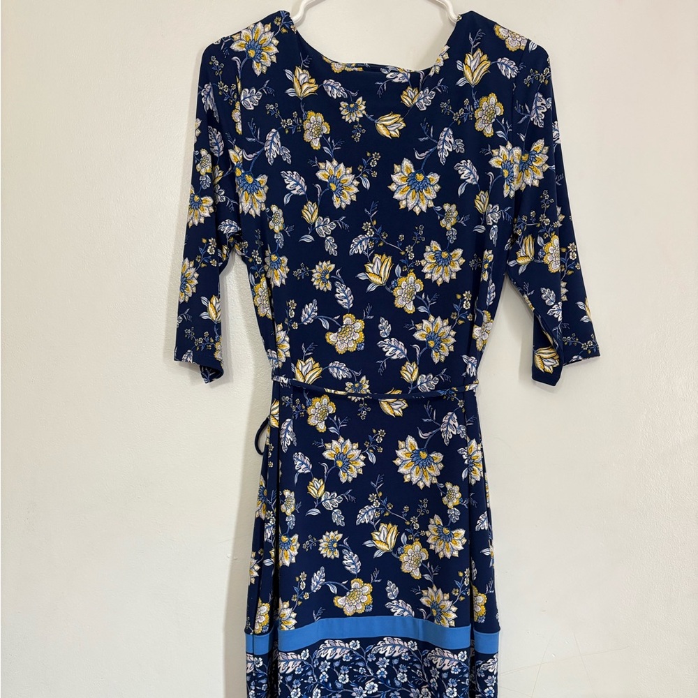 Liz Claiborne Navy Blue Floral Dress